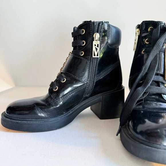 Roger Vivier Black Lace up Ankle Boots with  Rhinestone Buckle 36.5 - Picture 9 of 13